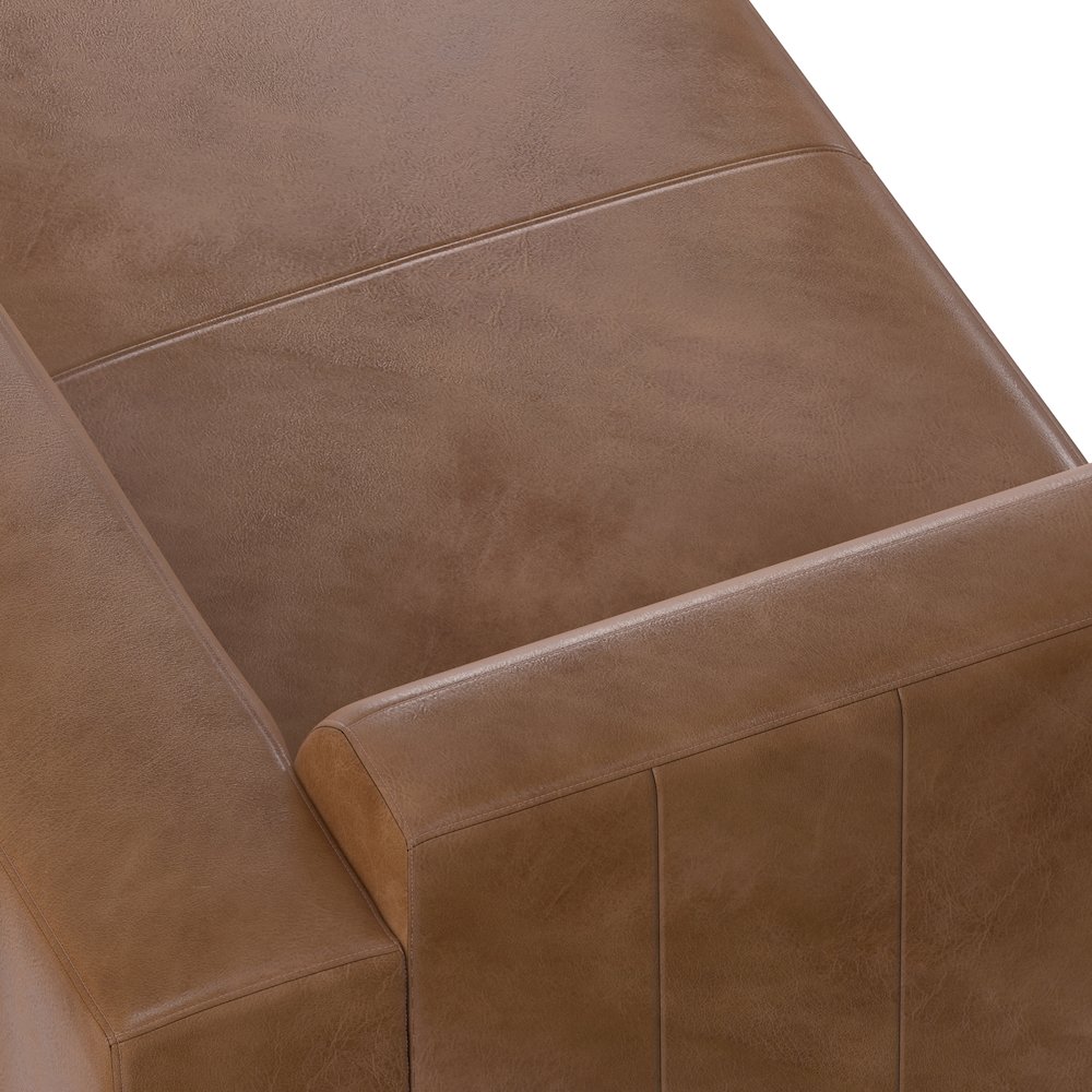 Rex Right Chaise Sofa Module In Genuine Leather. Picture 2