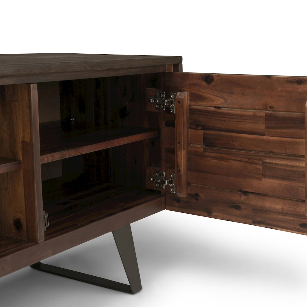 Tv Media Stand In Distressed Charcoal Brown For Tvs Up To 70 Inches. Picture 3