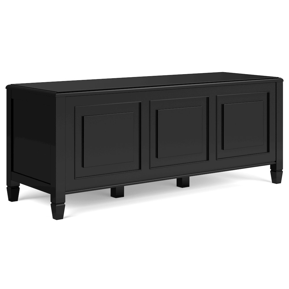 51 inch Wide Storage Bench Trunk and 40 inch Wide Storage Cabinet in Black. Picture 2