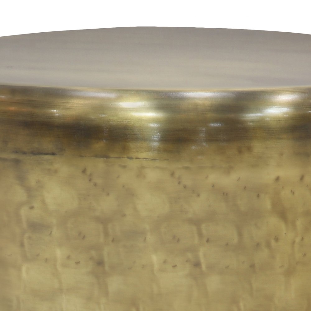 Garvy Metal Side Table In Antique Gold. Picture 2