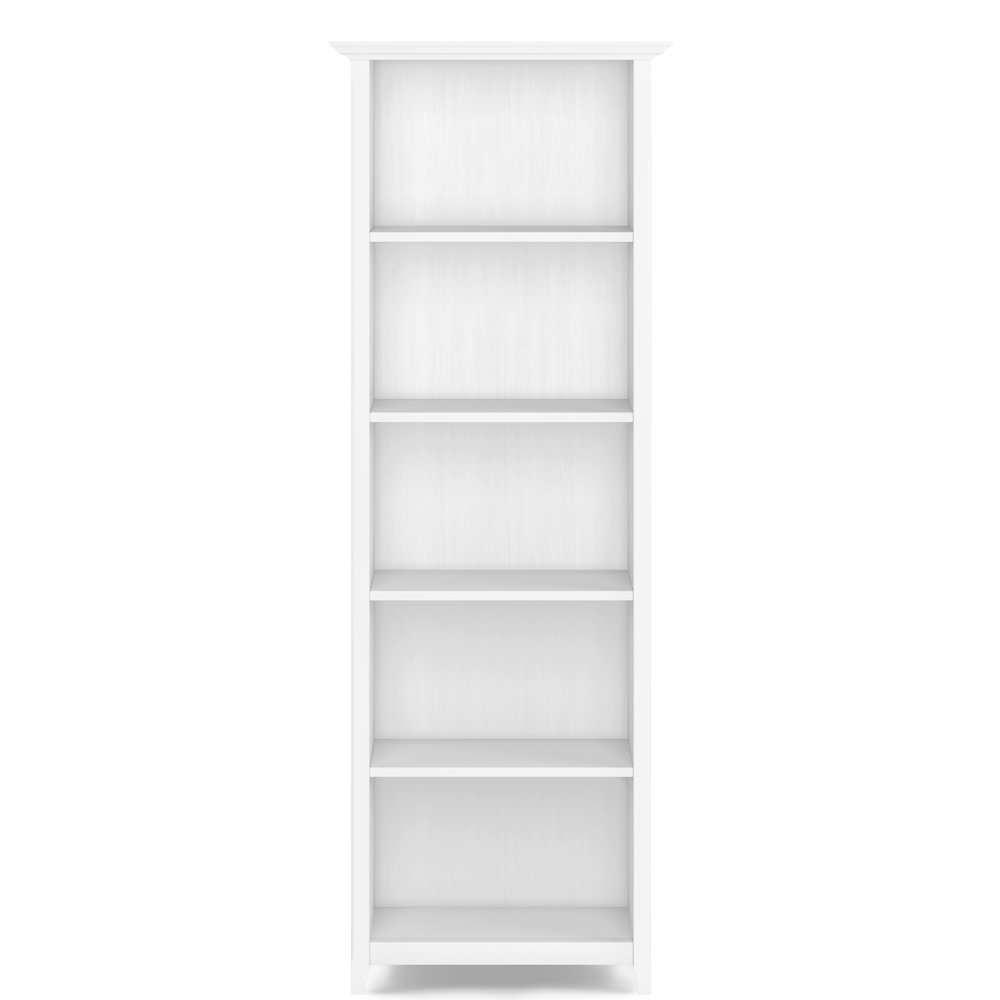 60"W TV Stand with Two 26"W 5 Shelf Bookcases in White (Set of 3). Picture 4