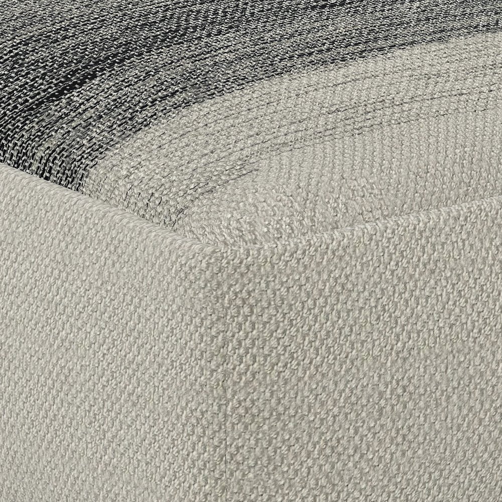 Outdoor/ Indoor Pouf In Grey And White Recycled Pet Polyester. Picture 2