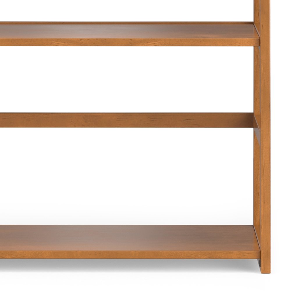 30 Inch Solid Wood 5 Shelf Ladder Bookcase In Light Golden Brown (Set Of 2). Picture 4