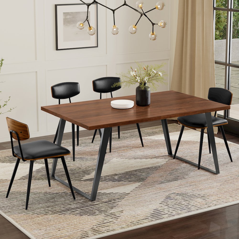 Lowry Dining Table In Walnut Veneer. Picture 2