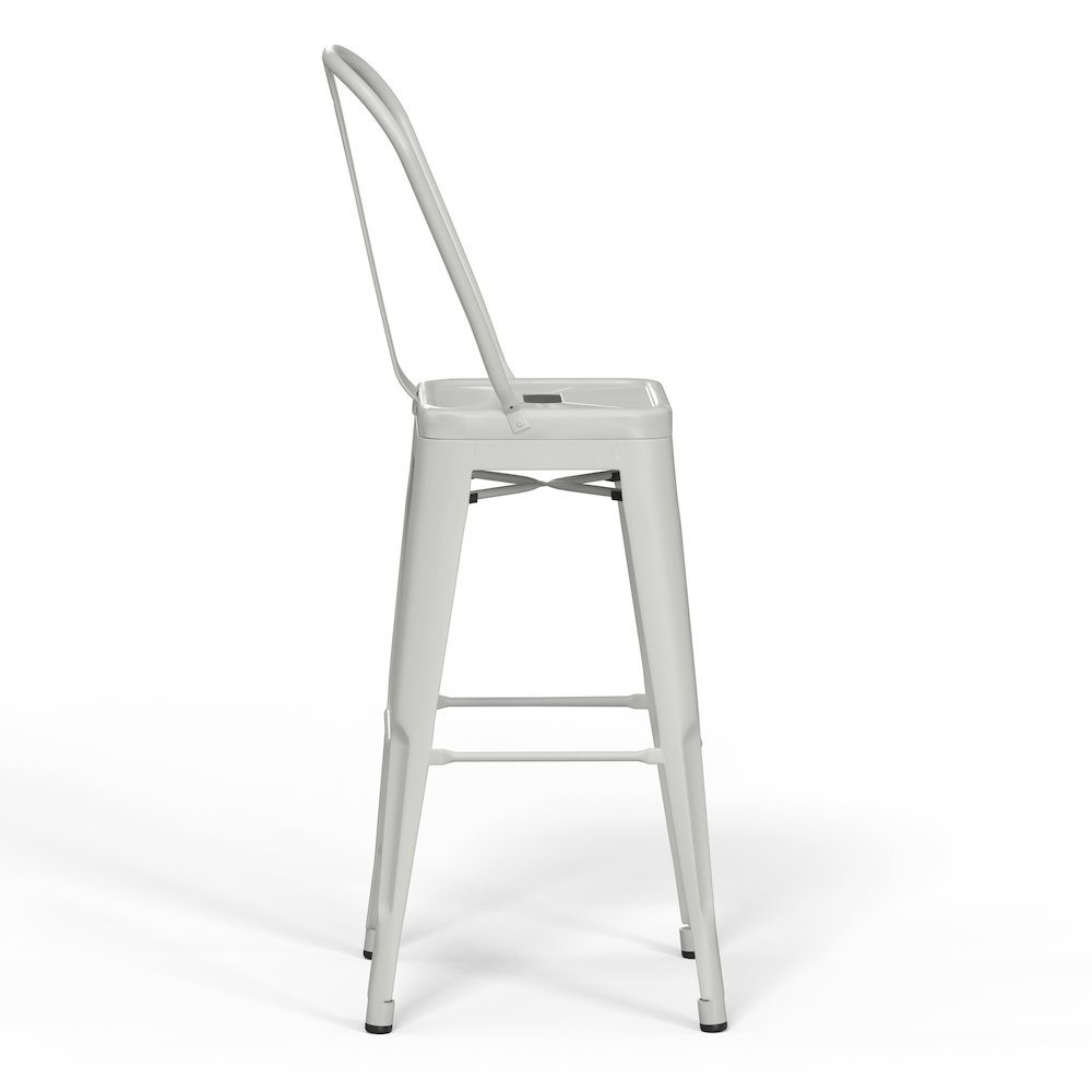 Fletcher 24 Inch Metal Counter Height Stool (Set Of 2) In White. Picture 3