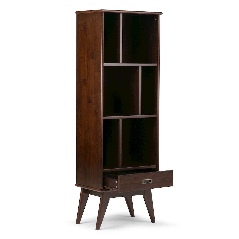 60"W TV Stand with Two 22"W Bookcases in Medium Auburn Brown (Set of 3). Picture 5