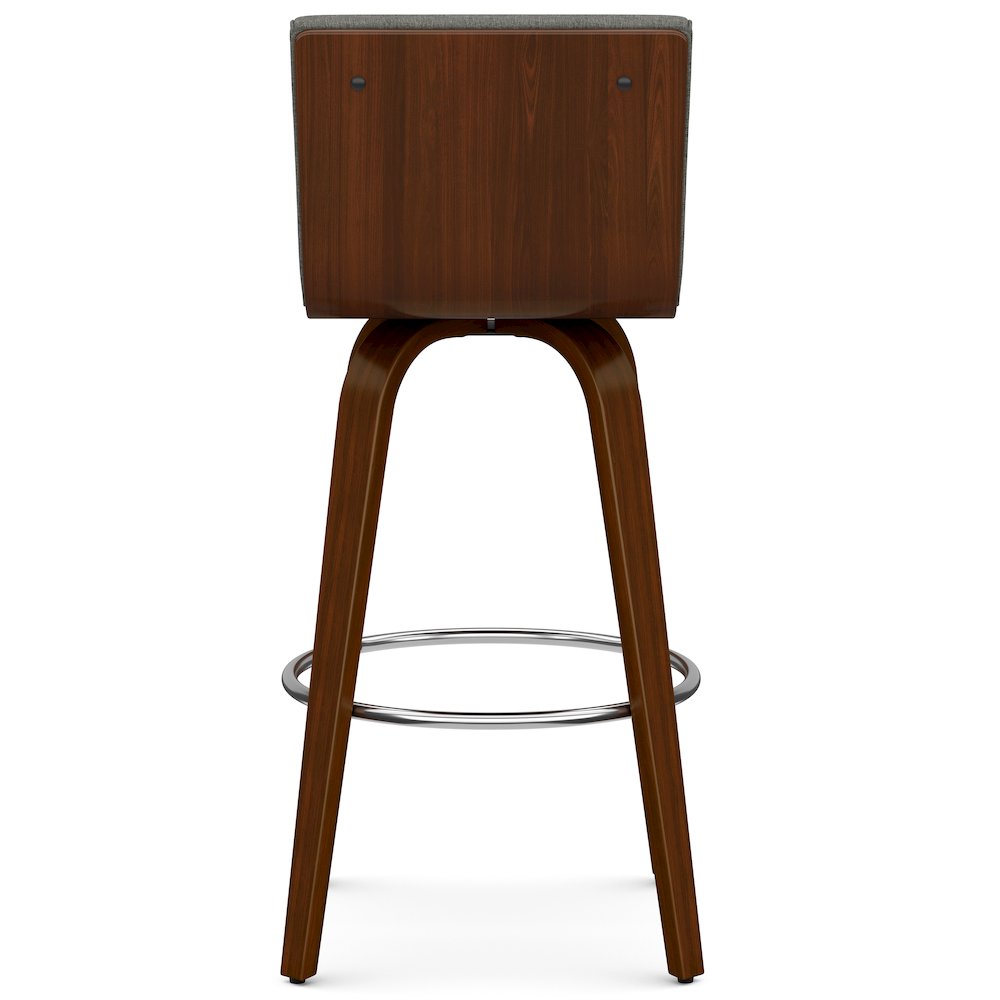 Roland Swivel Bar Stool In Grey Linen Look Fabric. Picture 3