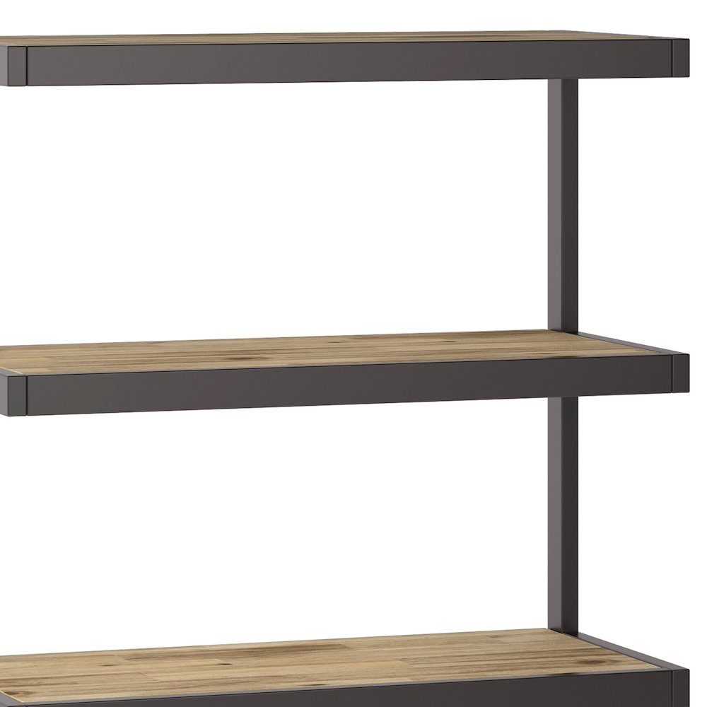 Erina SOLID ACACIA WOOD Bookcase in Distressed Golden Wheat. Picture 6