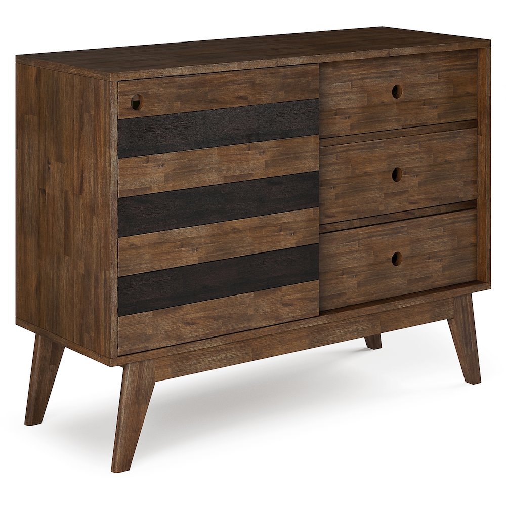 Clarkson Solid Acacia Wood Medium Storage In Rustic Natural Aged Brown. Picture 1
