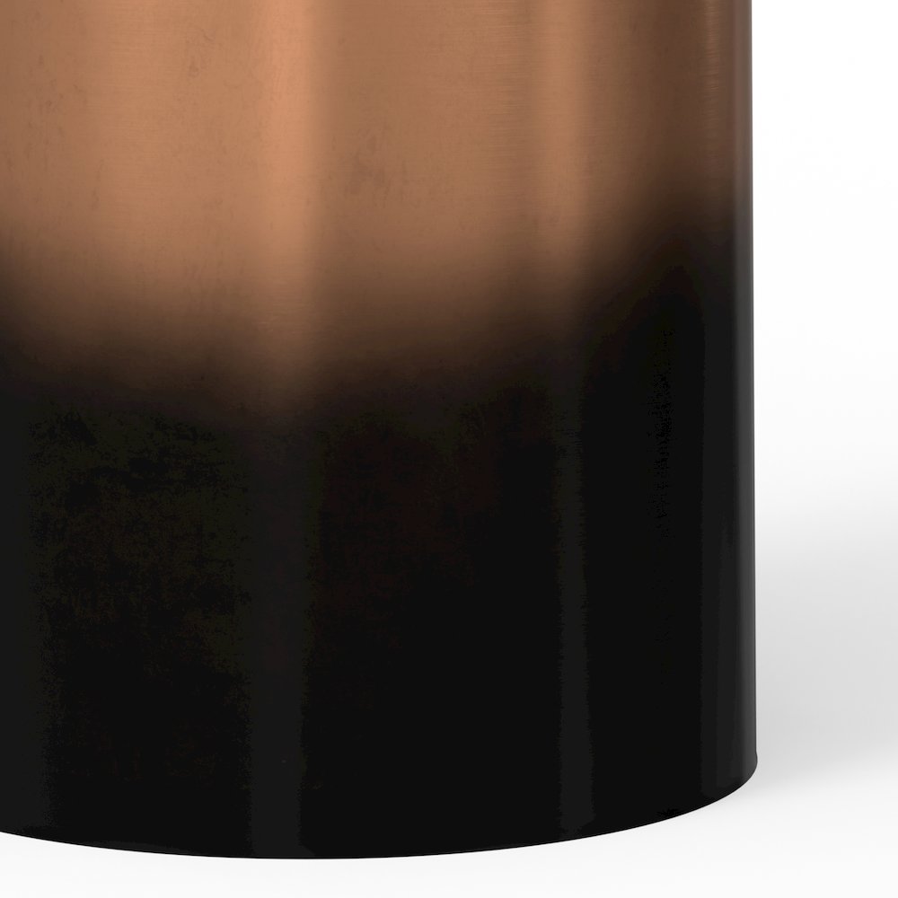 Curtis Metal Cylinder Accent Table In Ombre Black / Copper. Picture 4