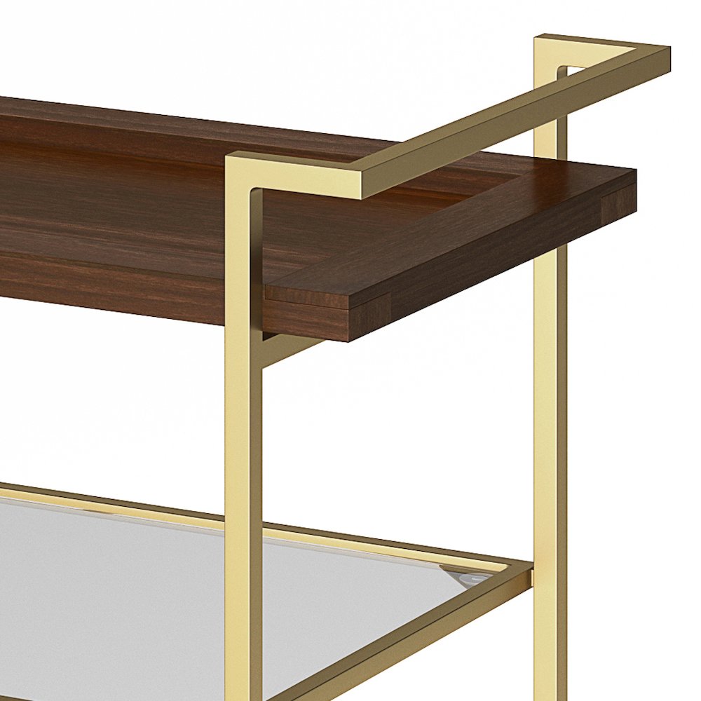 Jace Solid Mango Wood 26 Inch Bar Cart In Cognac. Picture 2