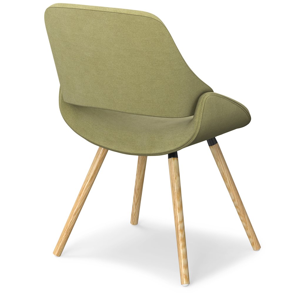 Malden Bentwood Dining Chair With Light Wood In Acid Green Woven Fabric. Picture 3