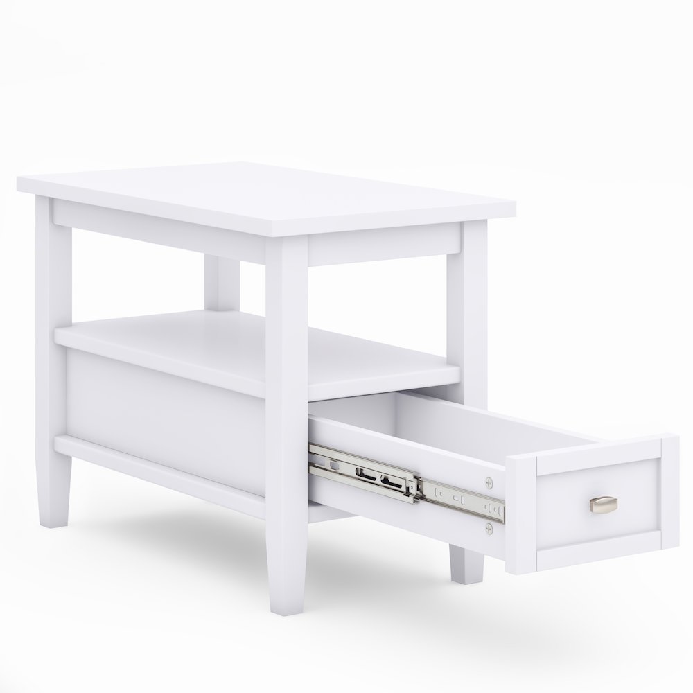 48 inch Wide Coffee Table with 2 14 inch Wide End Tables in White (Set of 3). Picture 4