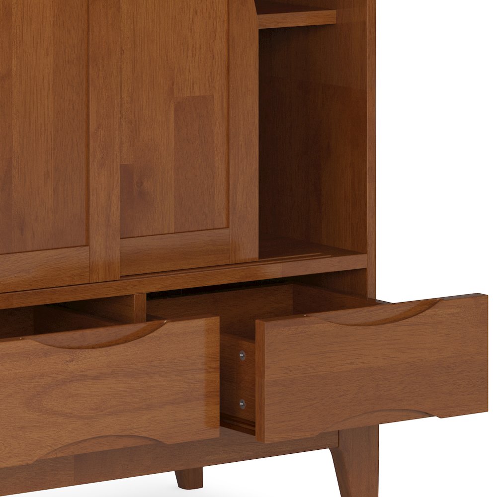 Harper Solid Wood 48 Inch Storage Cabinet In Teak Brown (Set Of 2). Picture 5