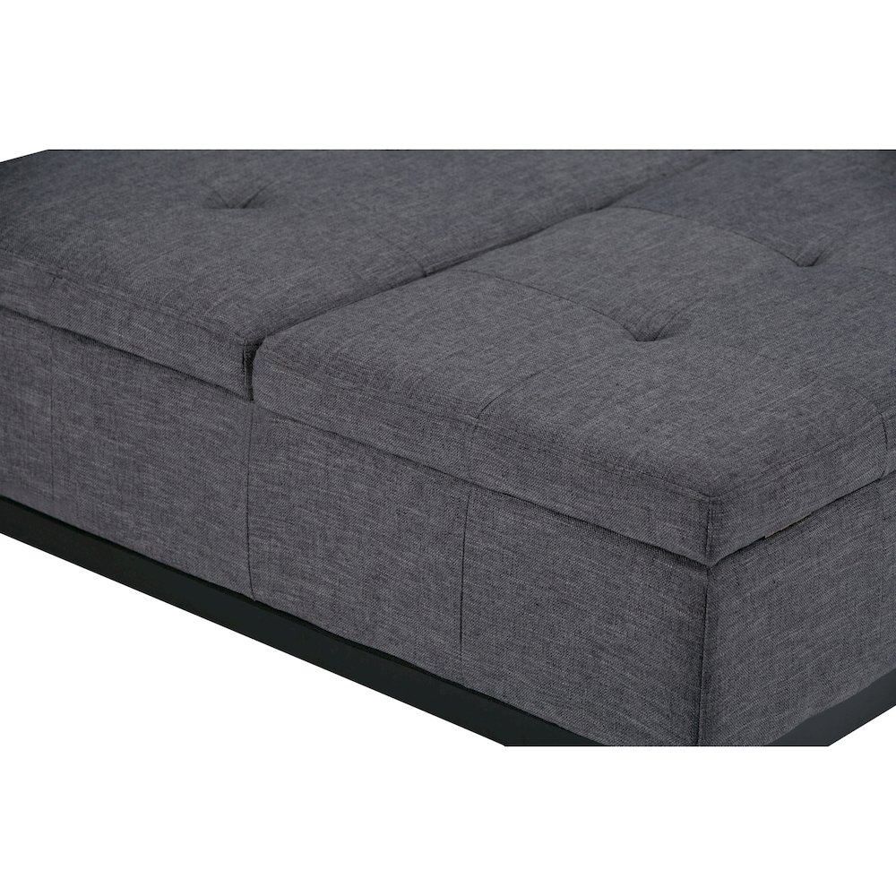 Dover Square Coffee Table Storage Ottoman In Slate Grey Linen Look Fabric. Picture 4