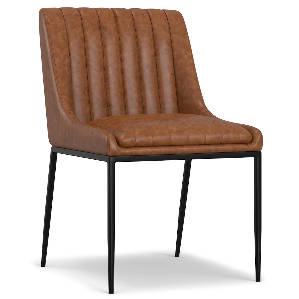 Melody Dining Chair ( Set Of 2 ) In Distressed Tan Vegan Faux Leather. Picture 2
