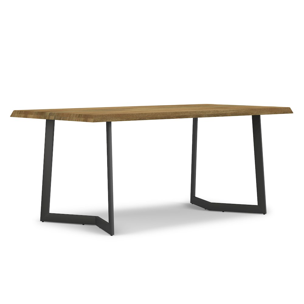 Watkins Solid Mango Wood Dining Table With Inverted Metal Base In Light Brown. Picture 1