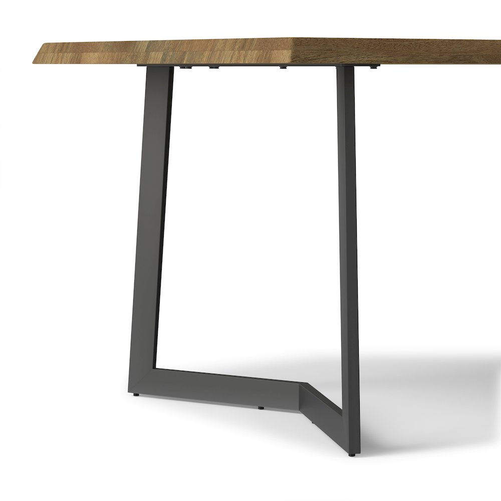 Watkins Solid Mango Wood Dining Table With Inverted Metal Base In Light Brown. Picture 9