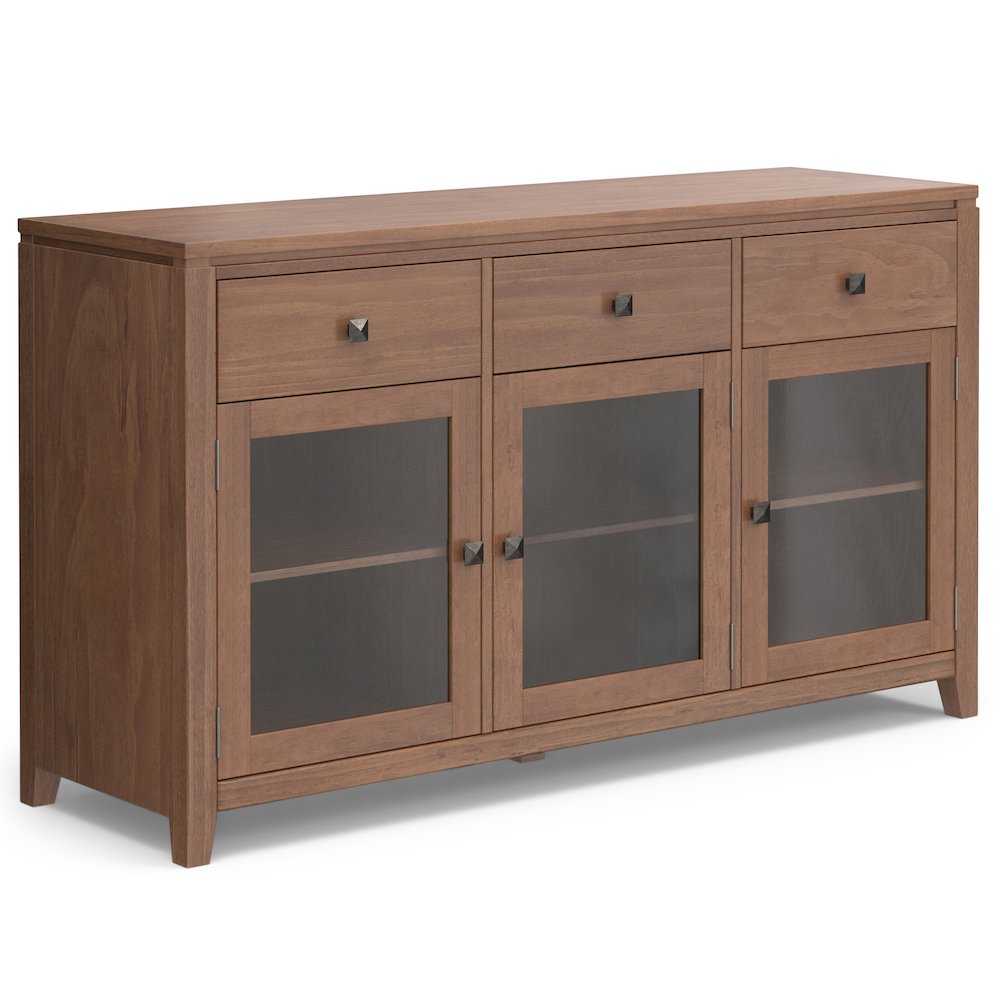 Cosmopolitan Solid Wood Sideboard Buffet In Medium Saddle Brown. Picture 1