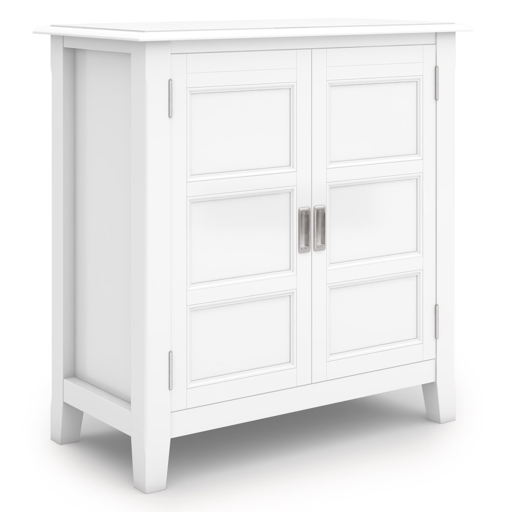 Burlington Solid Wood Low Storage Cabinet In White. Picture 1
