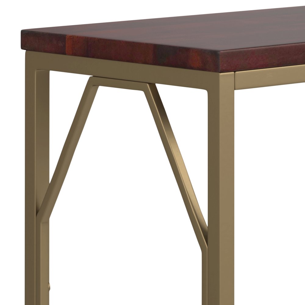 Selma Metal And Wood Accent Table In Cognac. Picture 2