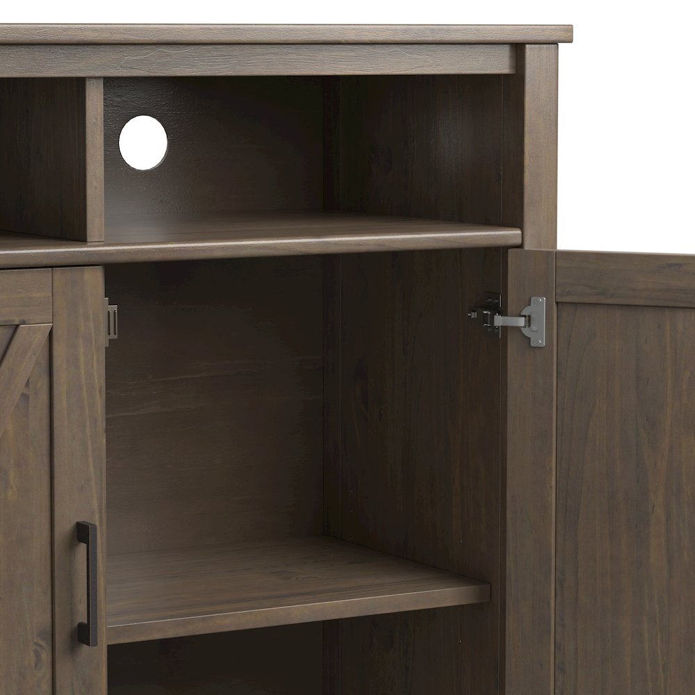 Ela Solid Wood Medium Storage Cabinet In Smoky Brown. Picture 4