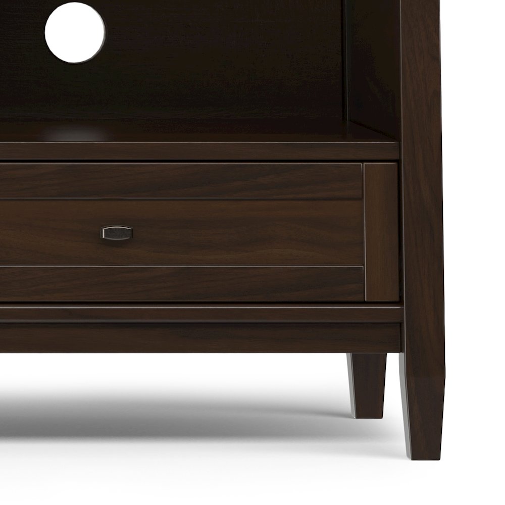 72 Inch Low Tv Media Stand In Tobacco Brown For Tvs Up To 80 Inches. Picture 3
