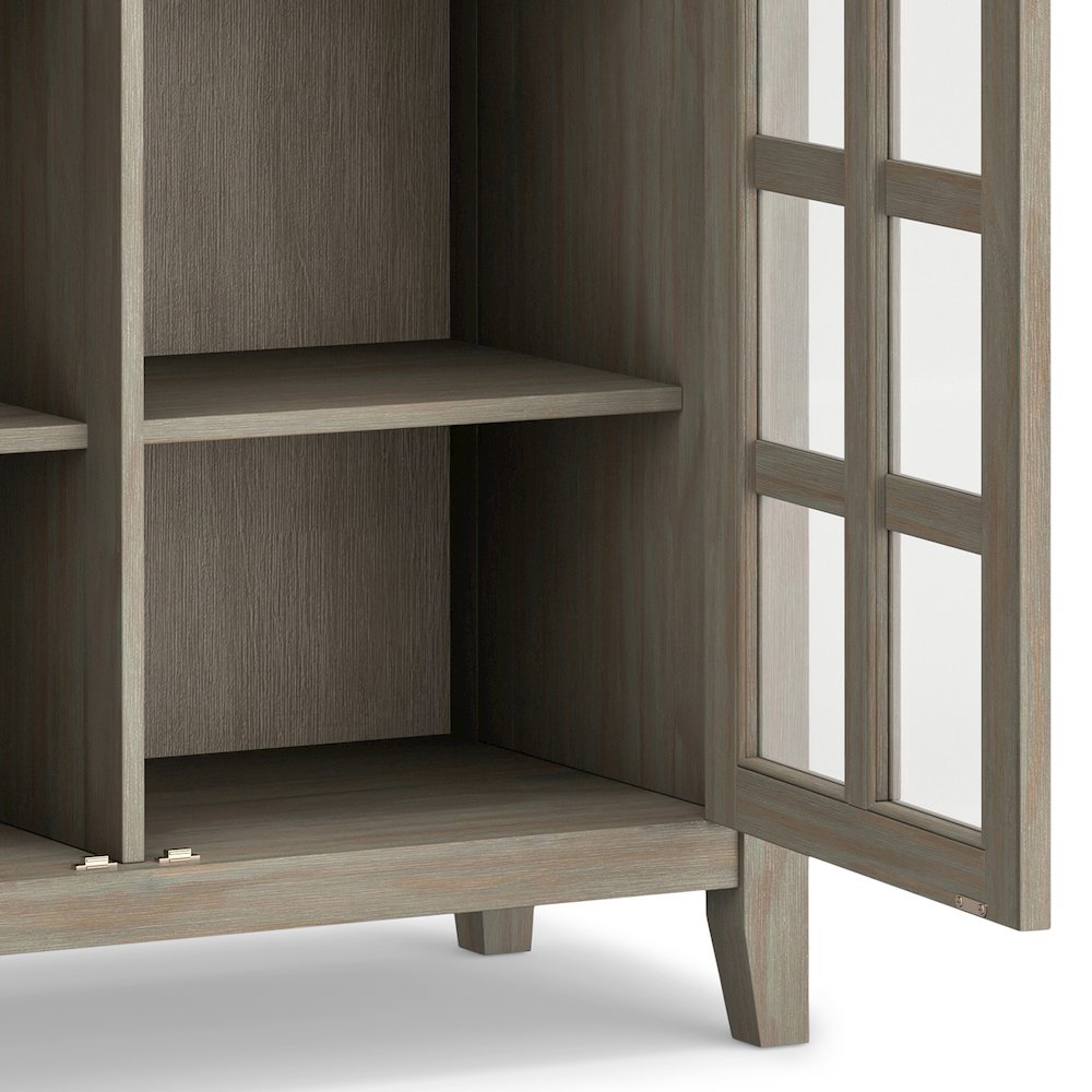 Artisan Solid Wood Medium Storage Cabinet In Distressed Grey. Picture 4