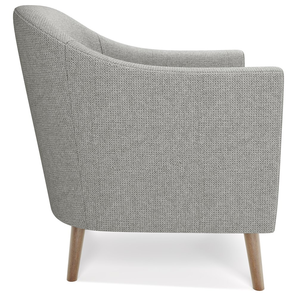 Thorne Accent Chair In Classic Grey Linen Look Fabric. Picture 3