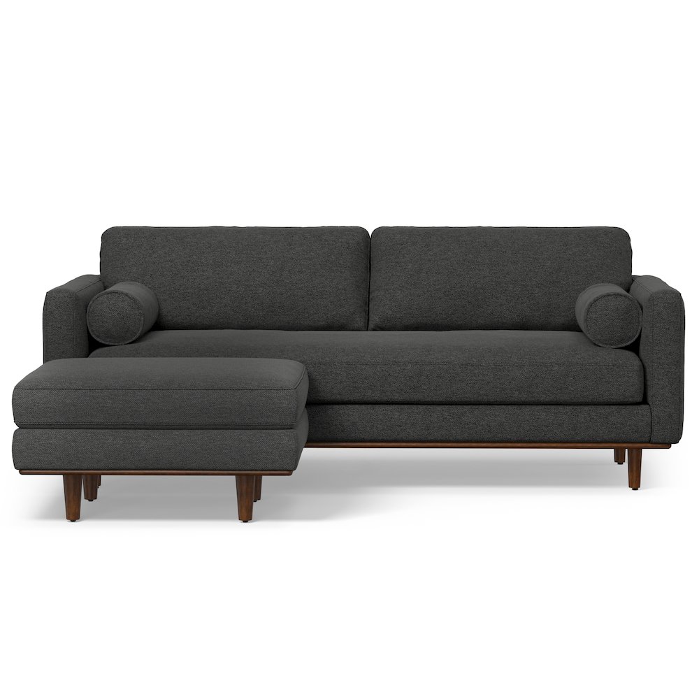 Morrison 89-Inch Sofa And Ottoman Set In Woven-Blend Fabric. Picture 2