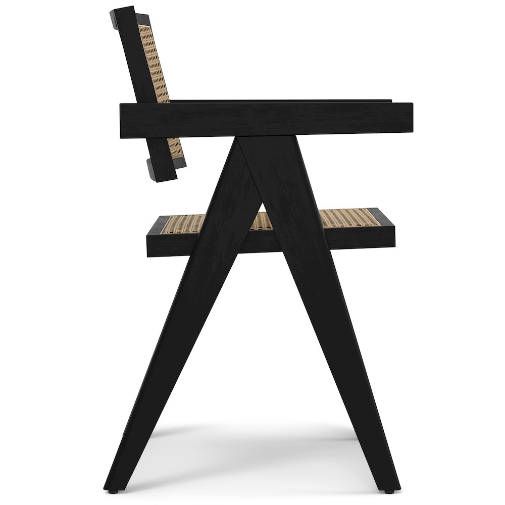 Regina Dining Arm Chair (Set of 2) in Black. Picture 3