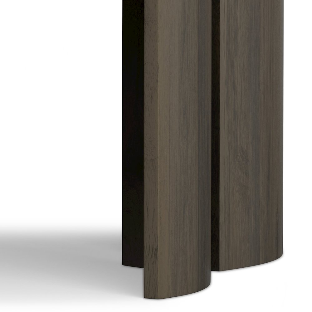 Solid Mango Wood 32In Wide Round Contemporary 2 Piece Nesting Table In Ash Grey. Picture 4
