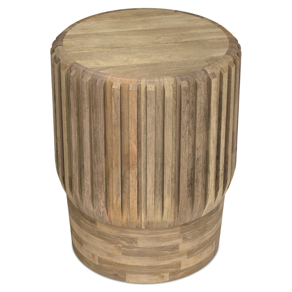 Lyall 16 inch Wide Solid Mango Contemporary End Table in Natural, Assembled. Picture 3