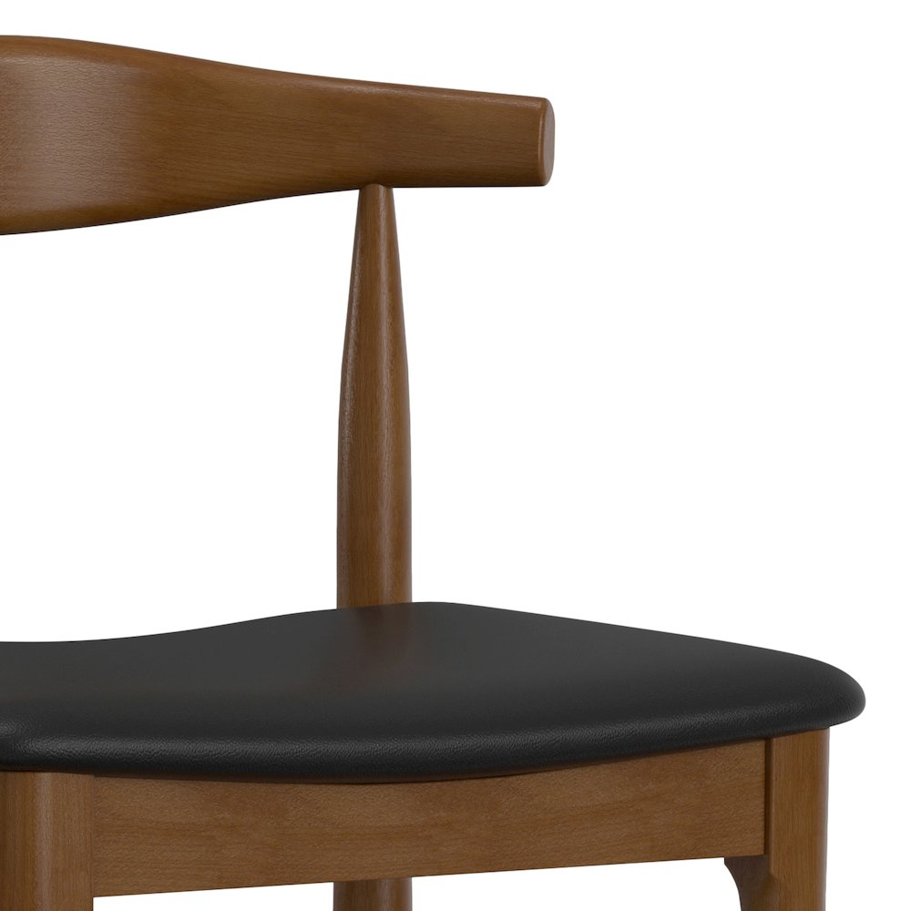 Molly Bar Stool In Black Vegan Faux Leather. Picture 3
