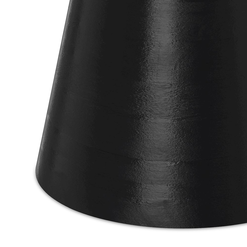 16 inch Wide Round Boho Contemporary Rustic Accent Table in Black. Picture 5