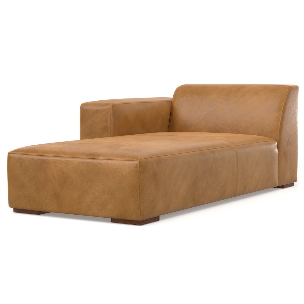 Rex Left Chaise Sofa Module In Genuine Leather. Picture 2