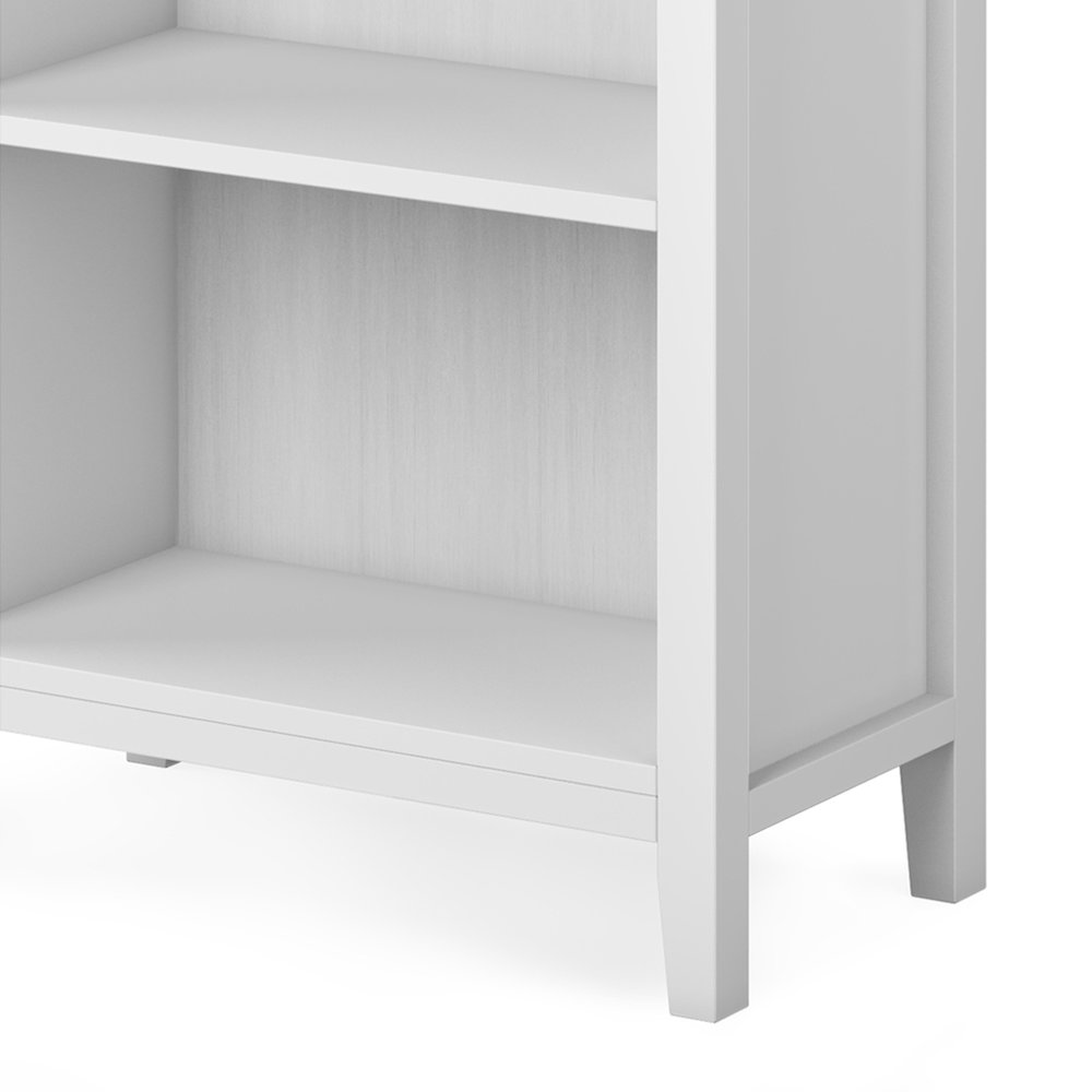 Artisan Solid Wood 5 Shelf Bookcase In White. Picture 4