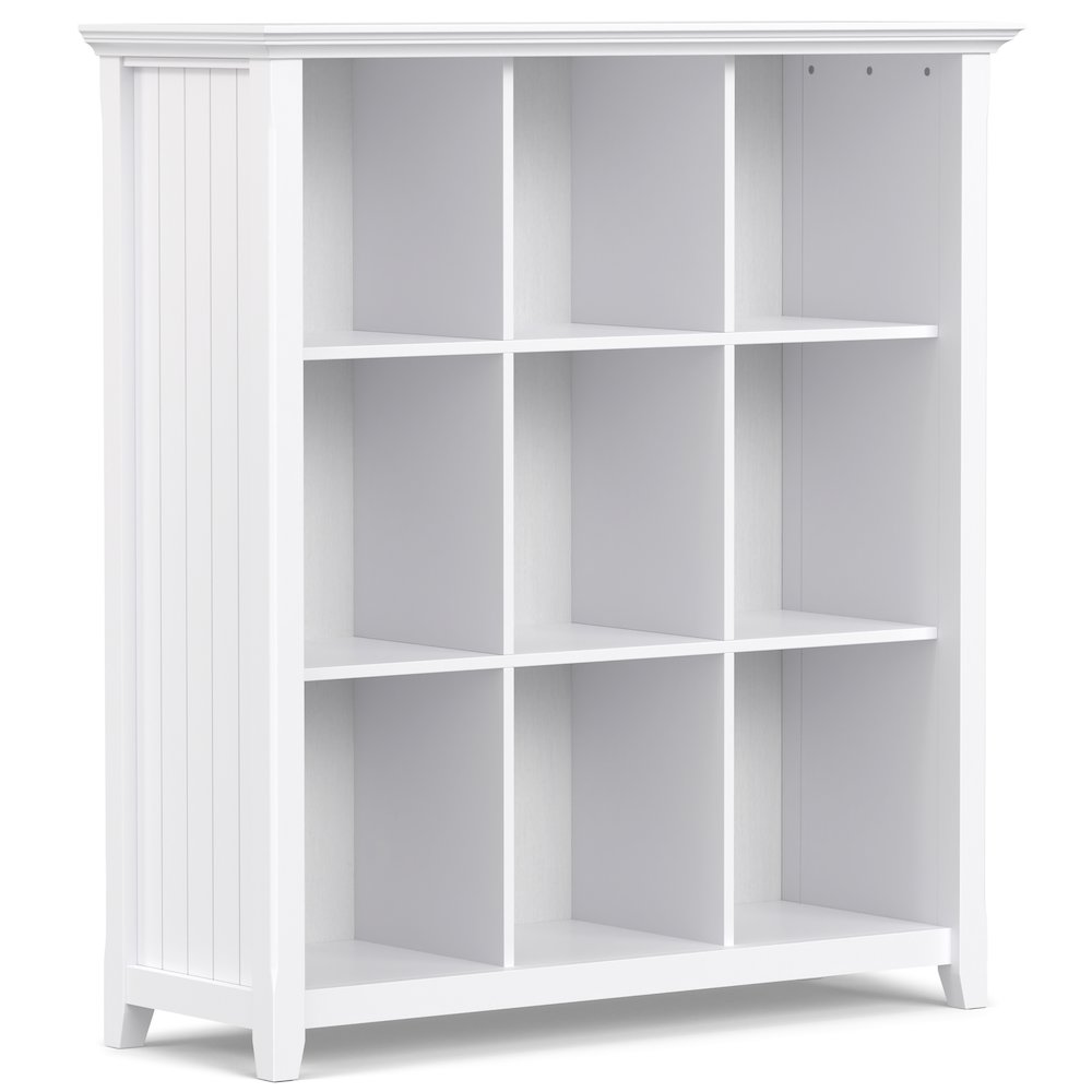 Acadian Solid Wood 9 Cube Bookcase And Storage Unit In White. Picture 1