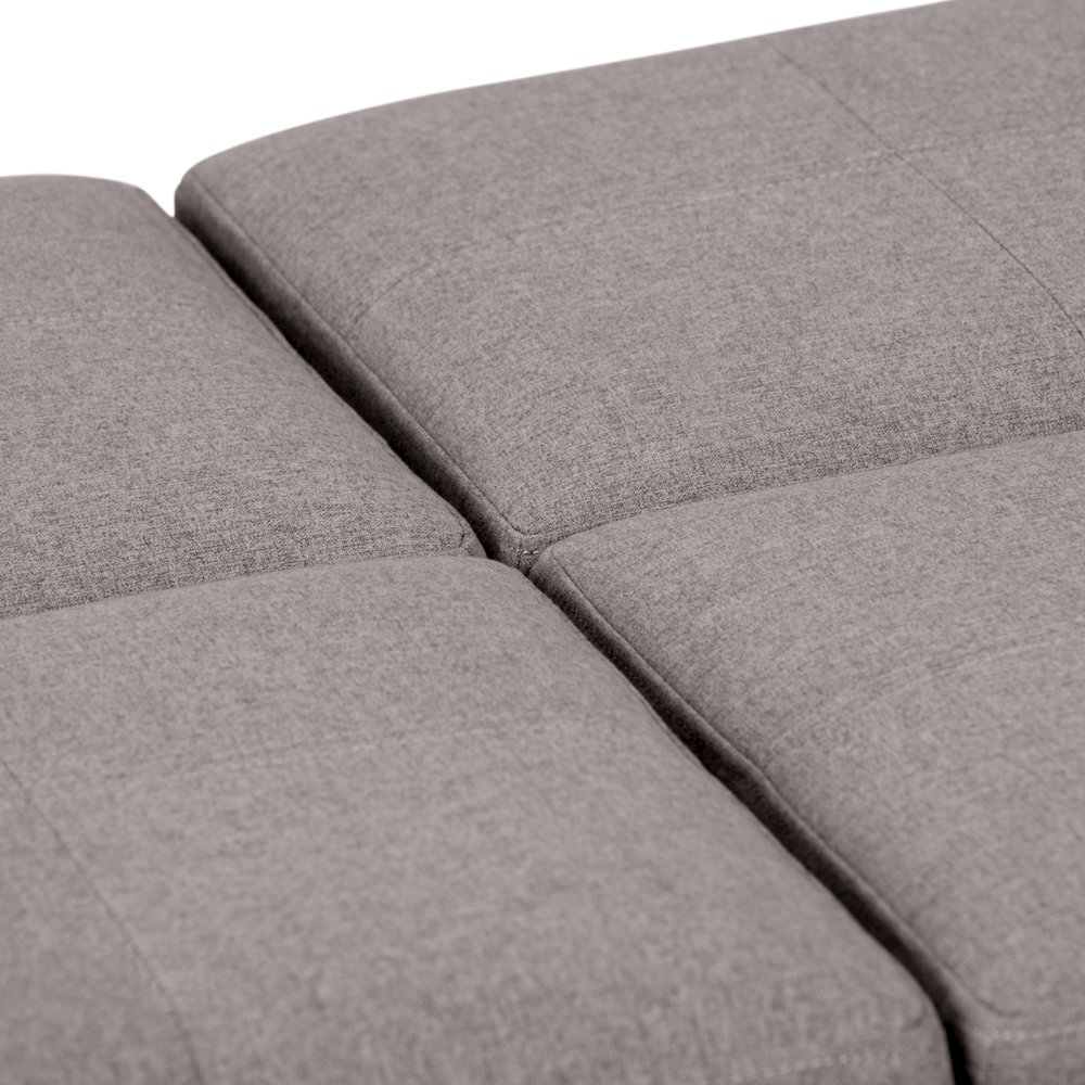 Avalon Square Coffee Table Storage Ottoman In Cloud Grey Linen Look Fabric. Picture 2