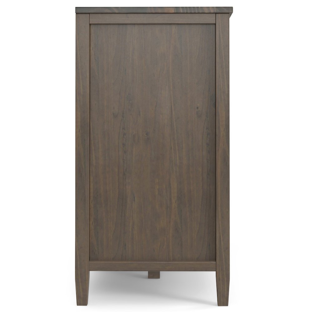 Ela Solid Wood Wide Storage Cabinet In Smoky Brown. Picture 2