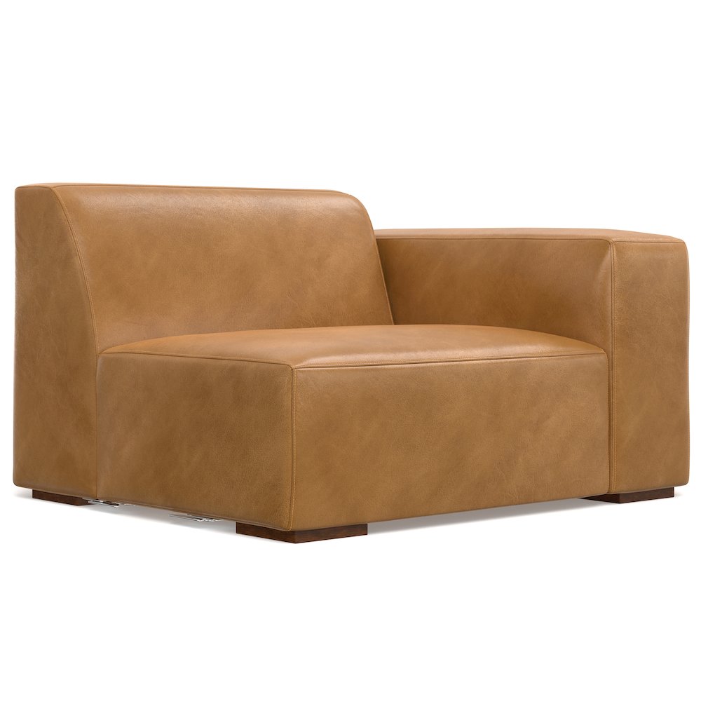 Rex Right-Arm Sofa Module In Genuine Leather. Picture 1