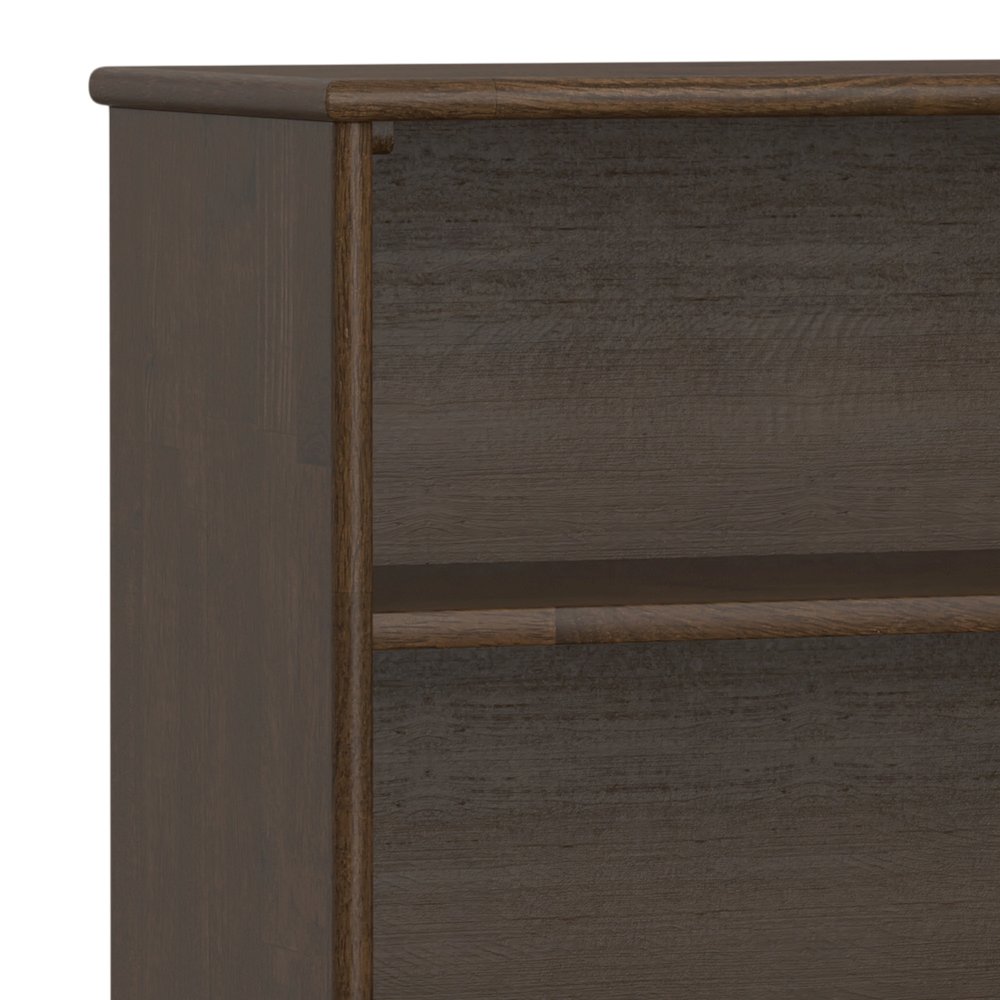SOLID HARDWOOD 30 inch x 64 inch Mid Century Modern Low Bookcase in Walnut Brown. Picture 2