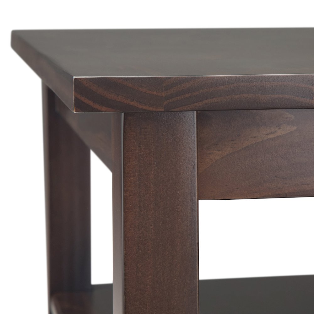 14 inch Solid Wood Transitional Narrow End Table in Tobacco Brown (Set of 2). Picture 6