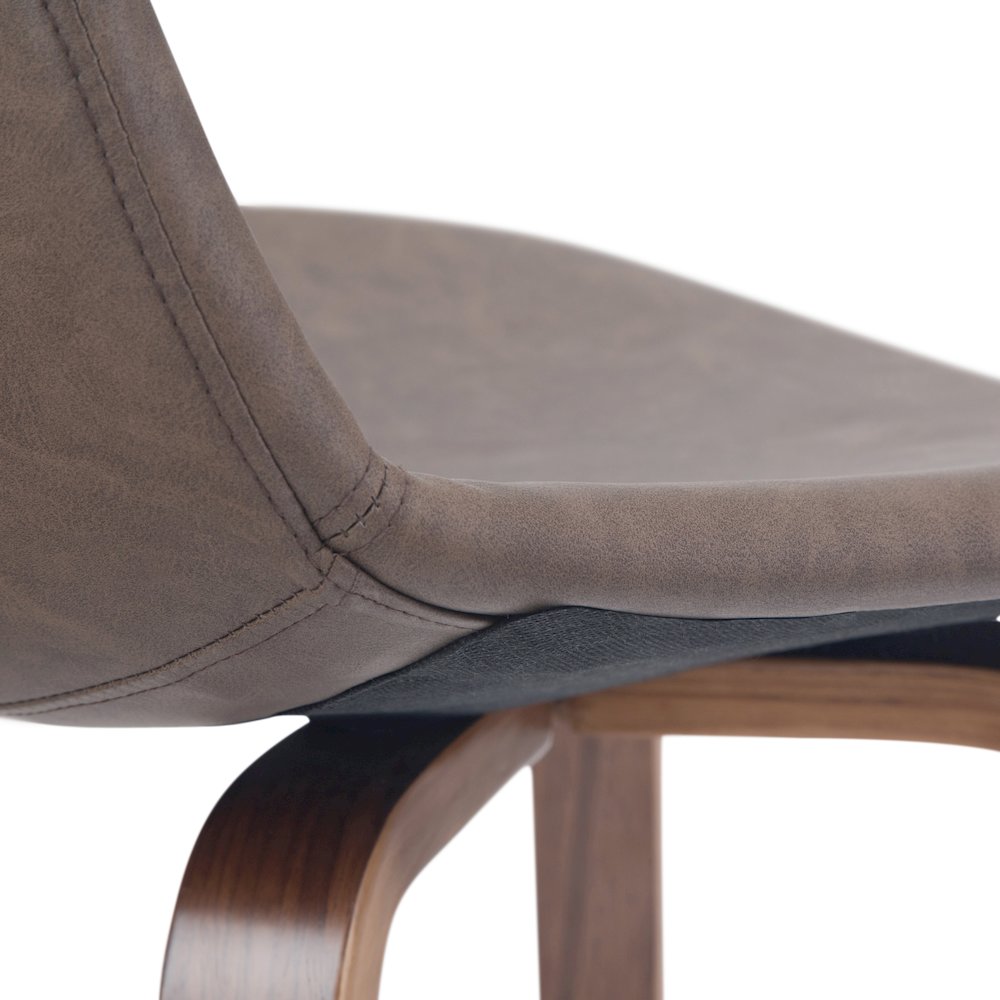 Counter Height Stool (Set Of 2) In Distressed Chocolate Brown Vegan Faux Leather. Picture 3