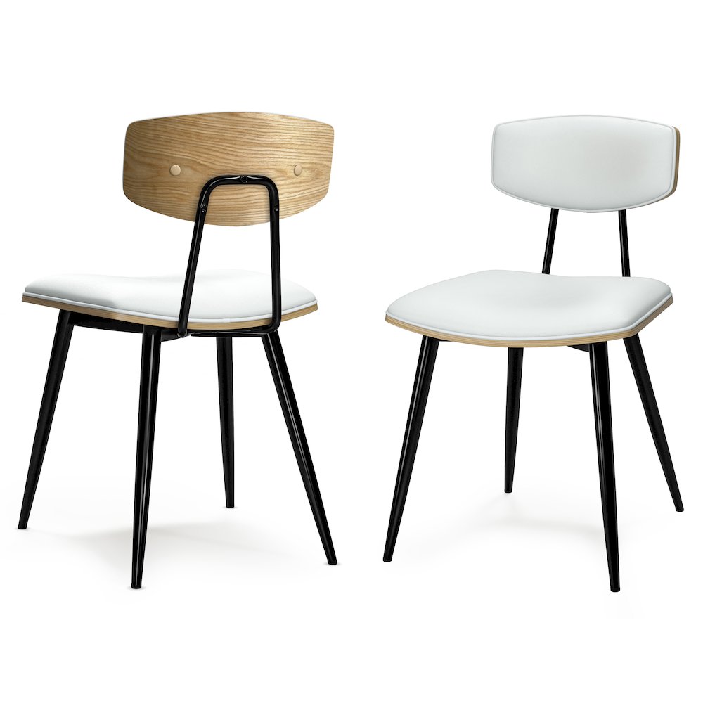 Mavis Dining Chair ( Set Of 2 ) In White Vegan Faux Leather. Picture 1