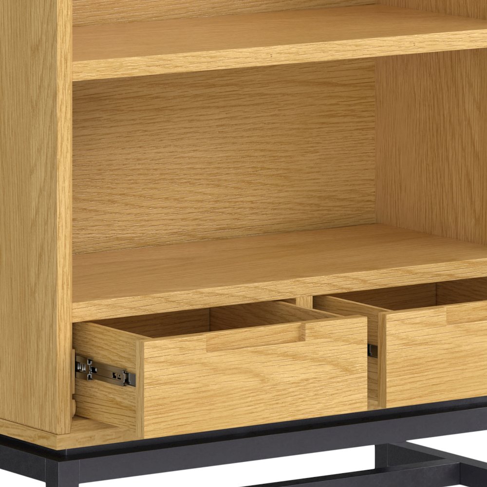 Banting Solid Wood Mid Century Bookcase In Oak Veneer. Picture 4