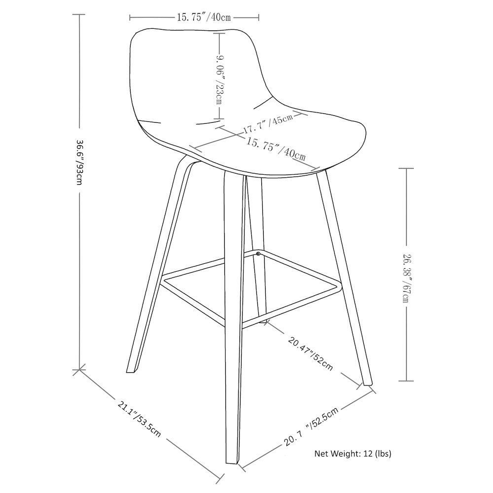 Counter Height Stool (Set Of 2) In Distressed Chocolate Brown Vegan Faux Leather. Picture 6