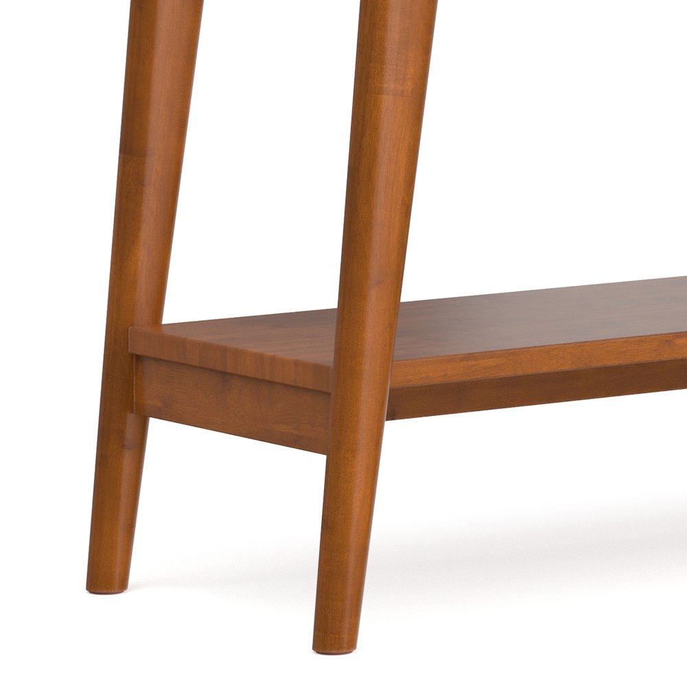 Draper 42 inch Wide Solid Wood Mid Century Modern Console Table in Teak Brown. Picture 4