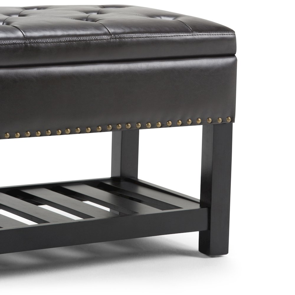 Lomond Solid Wood Storage Ottoman Bench In Tanners Brown. Picture 4