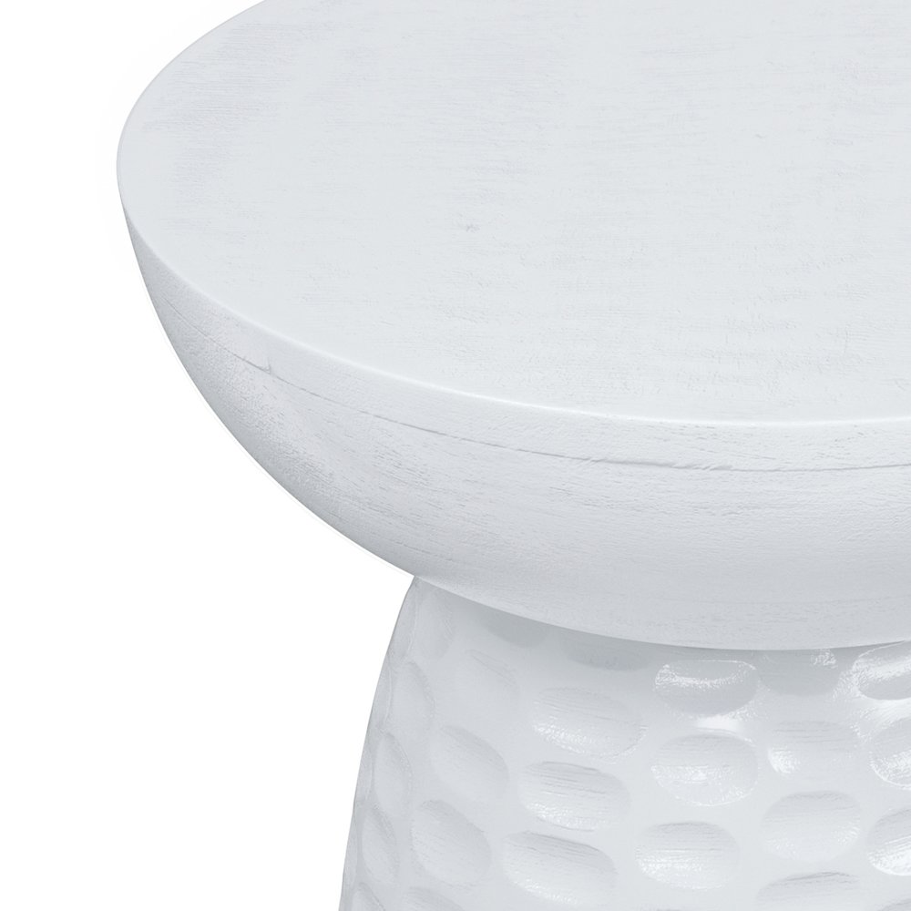 Boyd 13 inch Wide Solid Wood Contemporary Accent Table in White, Assembled. Picture 4